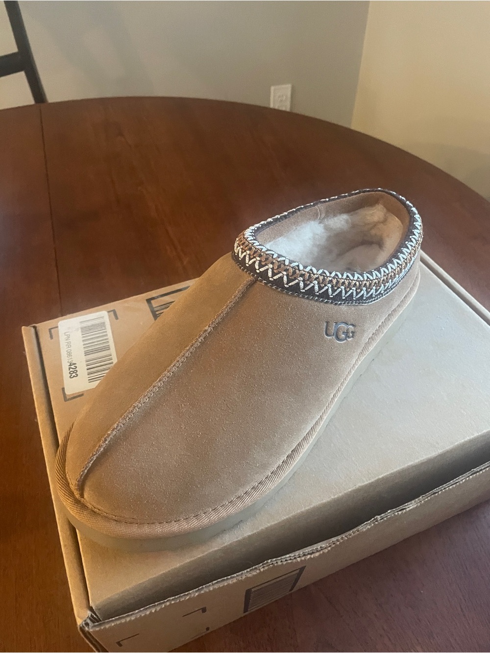 UGG Men’s Tasman Slip-Ons in Chestnut Tan. NEW IN BOX